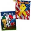 Ornament Collection FIFA World Cup Mexican Support Our Troops Banner Pack Wall Art Flag Room Decorations Indoor Outdoor Tapestry Yard Signs Team Qatar Trophy Soccer Game Football Gifts, Made in USA view 1