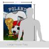 Ornament Collection FIFA World Cup Polish American Flag Banner Pack Patio Lawn Garden Patriotic Outdoor Decorations Indoor Tapestry Yard Signs Team Qatar Trophy Soccer Game Football Gifts, Made In USA view 2
