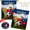 Ornament Collection FIFA World Cup Polish American Flag Banner Pack Patio Lawn Garden Patriotic Outdoor Decorations Indoor Tapestry Yard Signs Team Qatar Trophy Soccer Game Football Gifts, Made In USA view 3