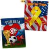 FIFA World Cup Tunisian Flags Support Our Troops Banner Pack Wall Art Flag Room Decorations Indoor Outdoor Tapestry Yard Signs Team Qatar Trophy Soccer Game Football Gifts Made In USA view 1