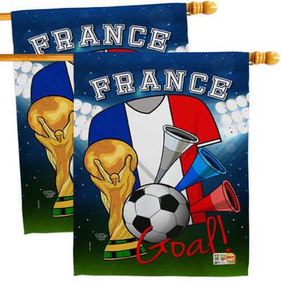 Ornament Collection FIFA World Cup French Wall 2 Pcs Banner Flag Patio Lawn Garden Room Decorations Outdoor Tapestry Yard Signs Art Team Qatar Trophy Soccer Game Football Gifts, Made in USA
