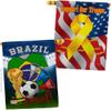Ornament Collection FIFA World Cup Brazilian Support Our Troops Banner Pack Wall Art Flag Room Decorations Indoor Outdoor Tapestry Yard Signs Team Qatar Trophy Soccer Game Football Gifts, Made in USA view 1