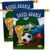 Ornament Collection FIFA World Cup Saudi Wall 2 Pcs Banner Flag Patio Lawn Garden Room Decorations Outdoor Tapestry Yard Signs Art Team Qatar Trophy Soccer Game Football Gifts, Made in USA view 1