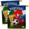 Ornament Collection FIFA World Cup Portuguese Wall 2 Pcs Banner Flag Patio Lawn Garden Room Decorations Outdoor Tapestry Yard Signs Art Team Qatar Trophy Soccer Game Football Gifts, Made in USA view 1