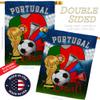 Ornament Collection FIFA World Cup Portuguese Wall 2 Pcs Banner Flag Patio Lawn Garden Room Decorations Outdoor Tapestry Yard Signs Art Team Qatar Trophy Soccer Game Football Gifts, Made in USA view 3