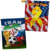 Ornament Collection FIFA World Cup Iranian Support Our Troops Banner Pack Wall Art Flag Room Decorations Indoor Outdoor Tapestry Yard Signs Team Qatar Trophy Soccer Game Football Gifts, Made in USA view 1