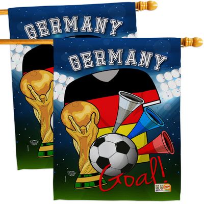 Ornament Collection FIFA World Cup German Wall 2 Pcs Banner Flag Patio Lawn Garden Room Decorations Outdoor Tapestry Yard Signs Art Team Qatar Trophy Soccer Game Football Gifts, Made in USA