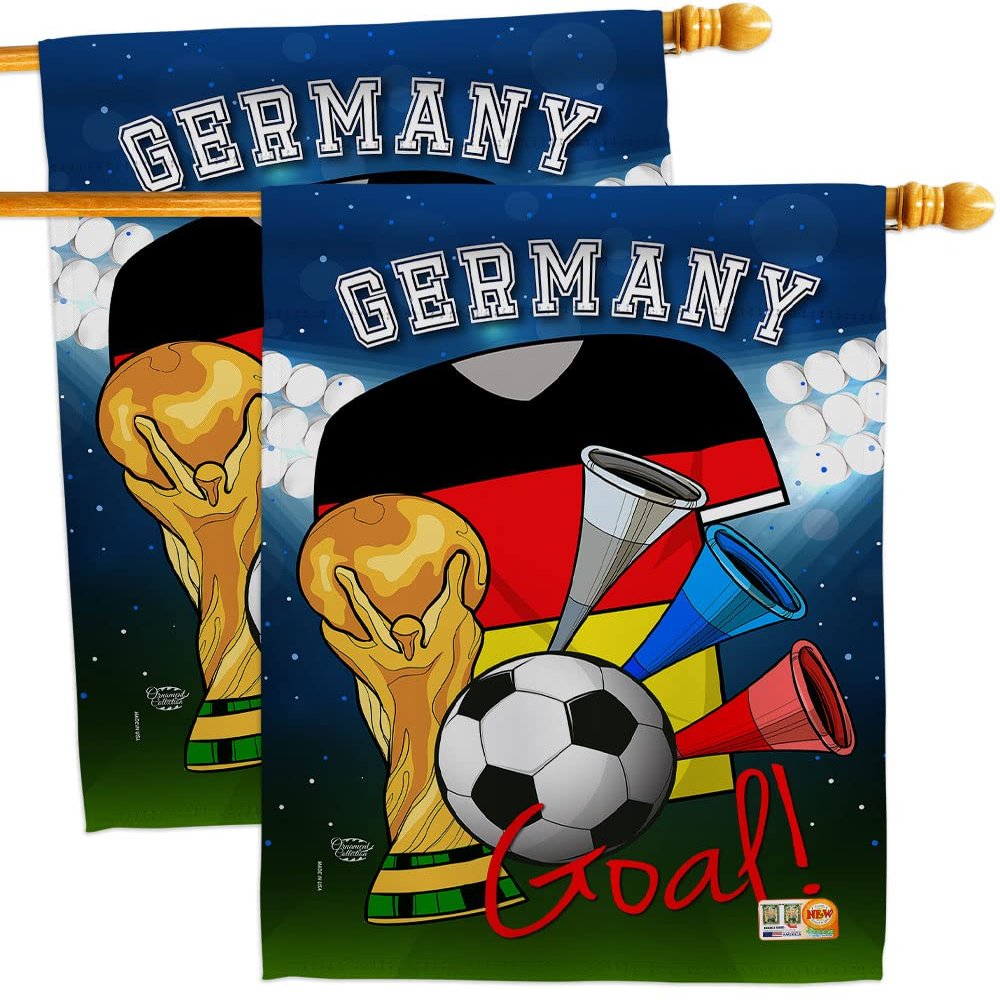 Ornament Collection FIFA World Cup German Wall 2 Pcs Banner Flag Patio Lawn Garden Room Decorations Outdoor Tapestry Yard Signs Art Team Qatar Trophy Soccer Game Football Gifts, Made in USA