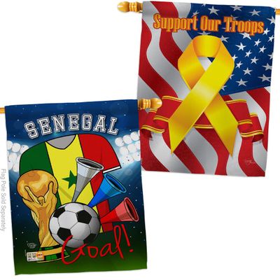 Ornament Collection FIFA World Cup Senegalese Support Our Troops Banner Pack Wall Art Flag Room Decorations Indoor Outdoor Tapestry Yard Signs Team Qatar Trophy Soccer Game Football Gifts, Made In USA