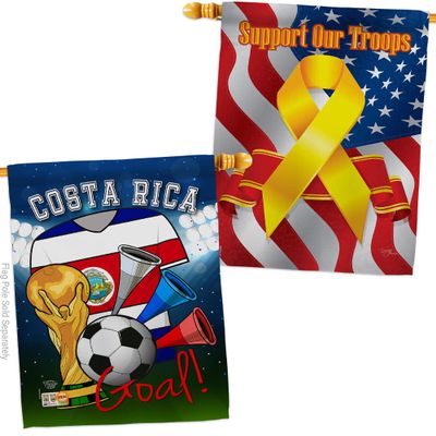 FIFA World Cup Costa Rican Flags Support Our Troops Banner Pack Wall Art Flag Room Decorations Indoor Outdoor Tapestry Yard Signs Team Qatar Trophy Soccer Game Football Gifts Made In USA