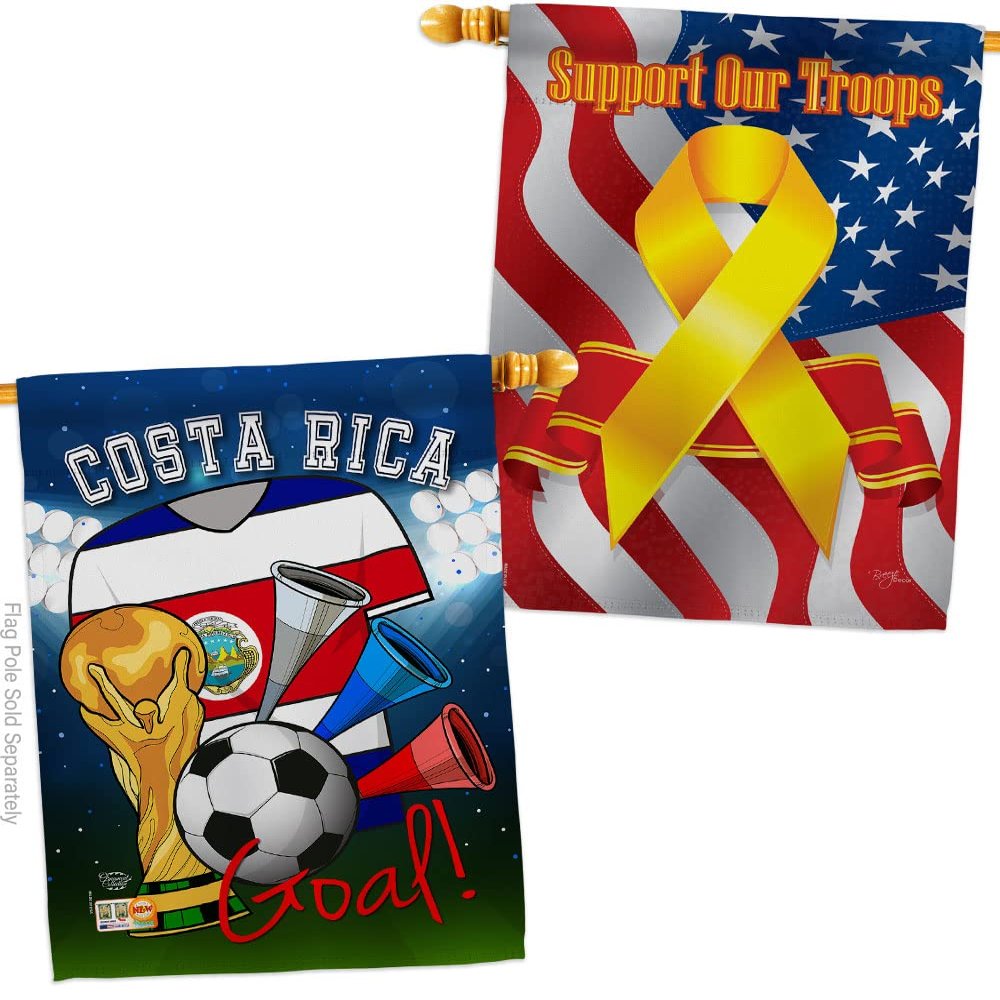 FIFA World Cup Costa Rican Flags Support Our Troops Banner Pack Wall Art Flag Room Decorations Indoor Outdoor Tapestry Yard Signs Team Qatar Trophy Soccer Game Football Gifts Made In USA