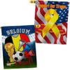 Ornament Collection FIFA World Cup Belgian Support Our Troops Banner Pack Wall Art Flag Room Decorations Indoor Outdoor Tapestry Yard Signs Team Qatar Trophy Soccer Game Football Gifts, Made in USA view 1