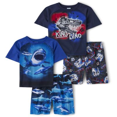 The Children's Place,Short Sleeve Top and Shorts 2 Piece Pajama Sets,Tidal 2 Pack,XSmall (4)
