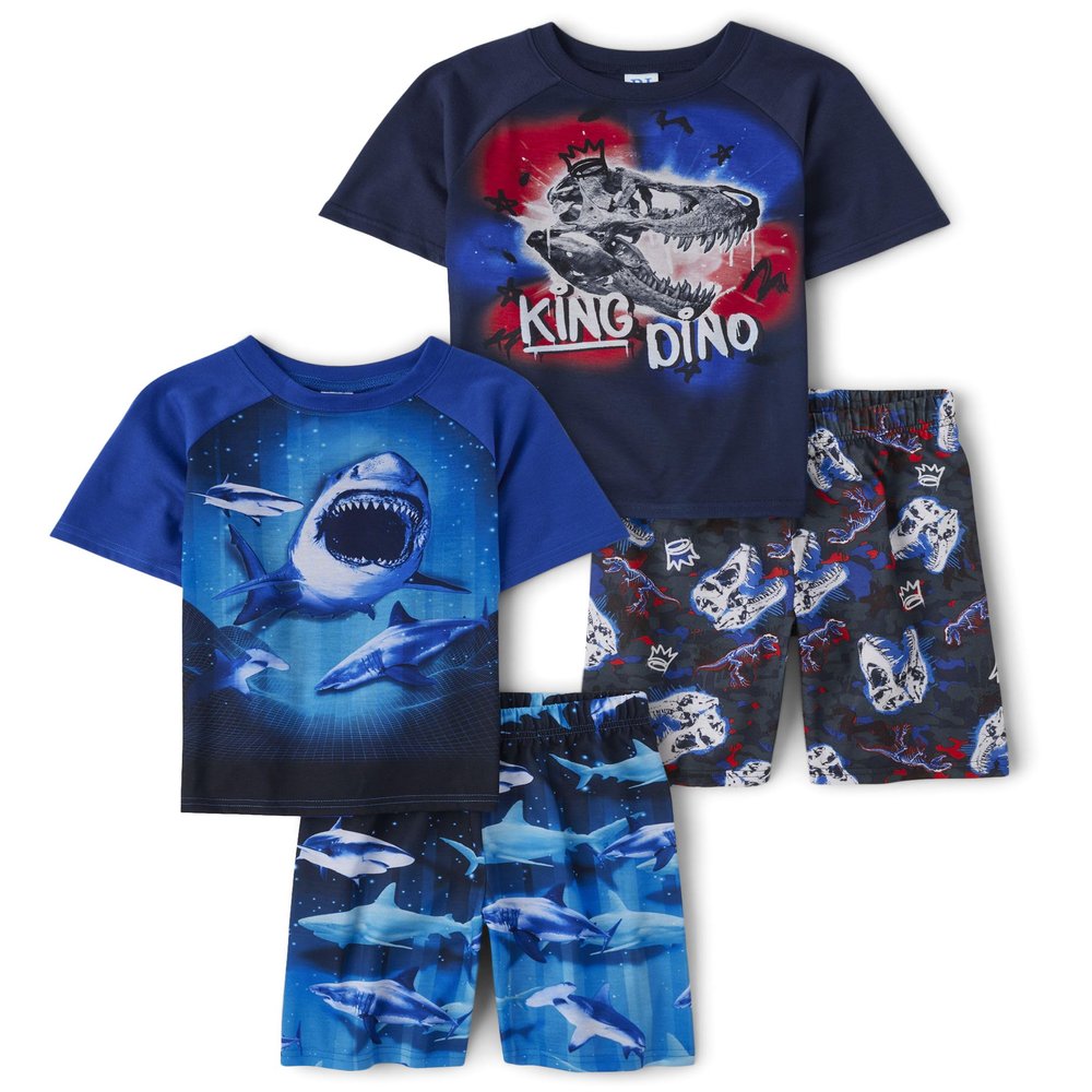 The Children's Place,Short Sleeve Top and Shorts 2 Piece Pajama Sets,Tidal 2 Pack,XSmall (4)