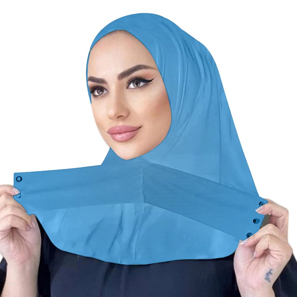 AIBEARTY Women Fashion Instant Muslim Turban Hijab with Snap Fastener Breathable Headscarf Bonnet Cap Turban Hat Shawl