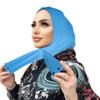 AIBEARTY Women Fashion Instant Muslim Turban Hijab with Snap Fastener Breathable Headscarf Bonnet Cap Turban Hat Shawl view 3