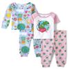 The Children's Place,And Toddler Girl Short Sleeve Top and Pants 100% Cotton 2 Piece Pajama Sets,Baby-Girls,Lt Bubblegum 2 Pack,3T view 1