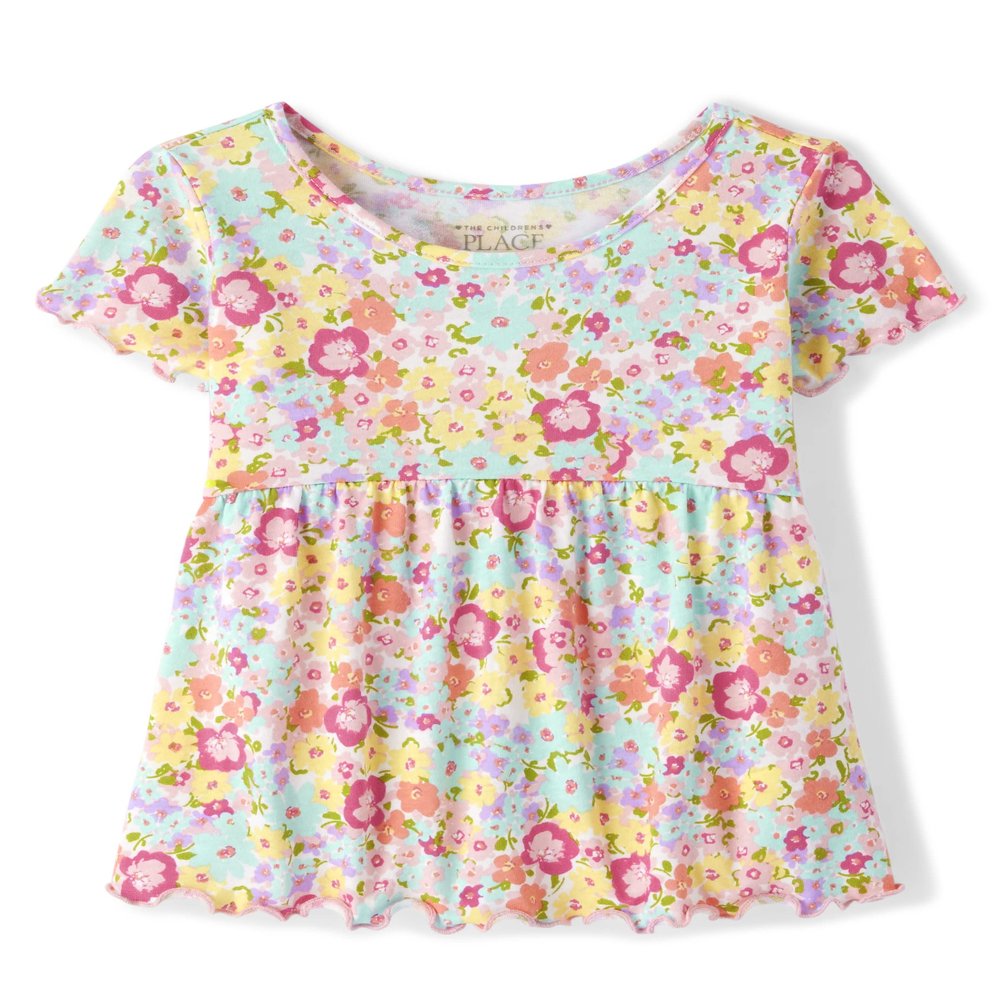 The Children's Place,And Toddler Short Sleeve Fashion Top,Baby-Girls,Rose Pottery,9-12 Months