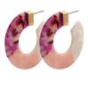 2Pcs Womens Creative Acrylic Hoop Earrings, C-Shaped Womens Earrings, Hoop Earrings for Women, Exquisite Jewelry Accessories for Daily Wearing Birthday Party Purple view 1