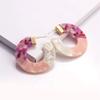 2Pcs Womens Creative Acrylic Hoop Earrings, C-Shaped Womens Earrings, Hoop Earrings for Women, Exquisite Jewelry Accessories for Daily Wearing Birthday Party Purple view 2