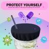 Drink Covers, Reusable Drink Cover, Cup Cover with Straw Hole(Black) view 3
