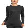 isnowood Swim Shirts for Women, UPF 50+ UV Sun Protection Long Sleeve Shirt, Lightweight Quick Dry Workout Hiking Running Rash Guard Top Black view 1