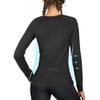 isnowood Women's Sun Protection Long Sleeve Shirts, UPF 50+ UV Rash Guard Swim Shirt, Workout Hiking Running Athletic Tops Black view 2