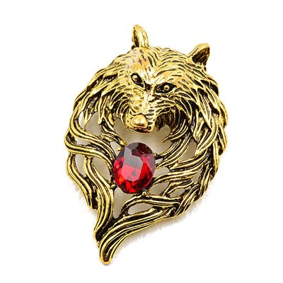 Brooches for Men, Vintage Pins, Creative Wolf Brooches Pin, Elegant Brooch Jewelry for Birthday, Party, Anniversary, Wedding, Golden