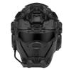 CZMYCBG Multicam Airsoft Paintball Tactical Helmet with Full Face Protective Mask Built-in HD Headset and Anti-Fog Fan Adjustable Outdoor Military Gear,Black view 2