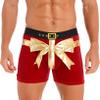 LiiYii Men's Santa Claus Boxers Sexy Christmas Outfits Velvet Boxer Briefs Holiday Lingerie Underwear Red X-Large view 2