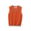 Miaeowve Kids Boys Girls Unisex Sleeveless Sweater Vest Pullover Knitted Jumper Student School Uniform Orange 5-6 Years view 2