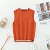 Miaeowve Kids Boys Girls Unisex Sleeveless Sweater Vest Pullover Knitted Jumper Student School Uniform Orange 5-6 Years view 3