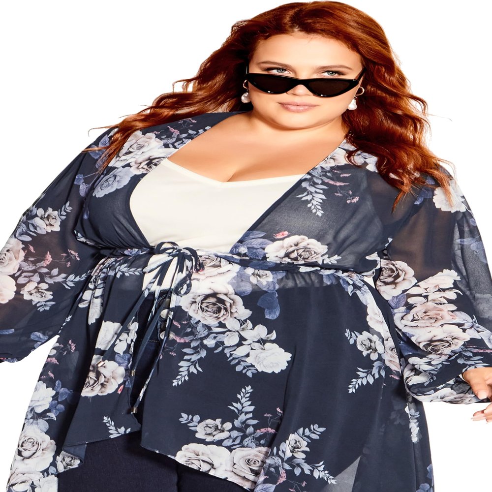 City Chic Women's Plus Size Jacket-Amelie, MESMERISING FL, 14