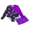 Hansber Big Girls Athletic Biketard Metallic Cutout Back Gymnastics Leotard with Shorts Dance Outfit Purple 14 Years view 3