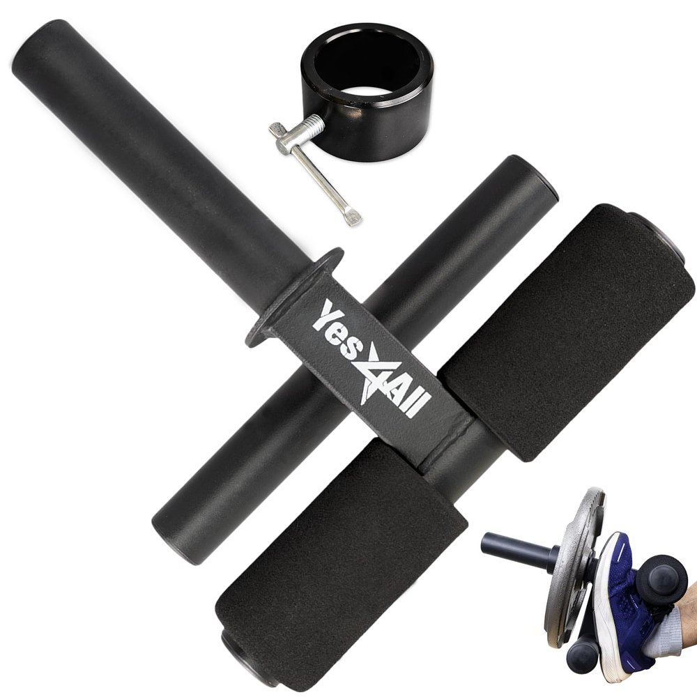Yes4All Tib Bar - Professional Tibialis Trainer - Get Stronger Calves, Shins and Ankles with Long Bar for More Plates and Ripping Lower Leg Muscles. Fit 2" Weight Plates - All Shoe Sizes for Men/Women