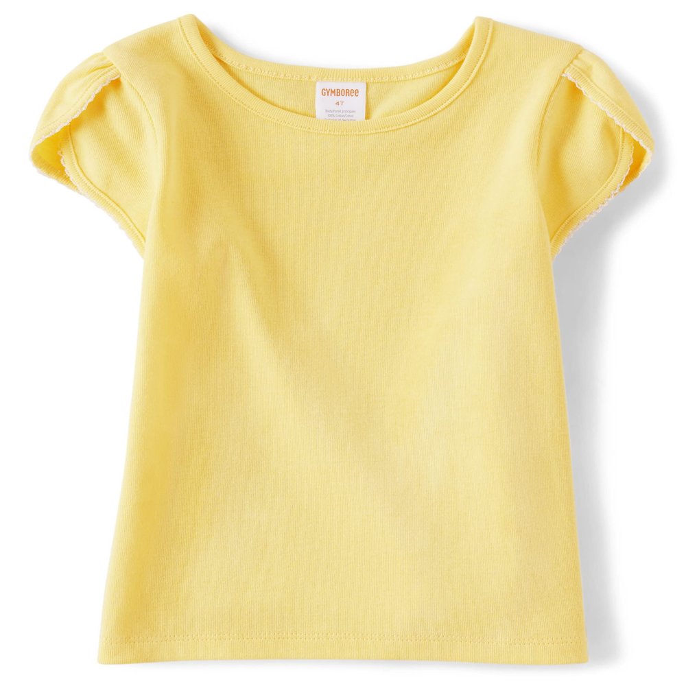 Gymboree,Girls,and Toddler Short Sleeve Basic Layering Shirt,12-18,Sunshine