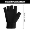 NZKNP Black Fingerless Gloves for Women Men Fingerless Gloves for Women Men Winter Warm Knitted Cold Weather Glove with Finger Holes Stocking Stuffers Teens view 2