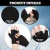 NZKNP Black Fingerless Gloves for Women Men Fingerless Gloves for Women Men Winter Warm Knitted Cold Weather Glove with Finger Holes Stocking Stuffers Teens view 3