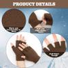 NZKNP Winter Warm Knitted Gloves - Half Finger Gloves for Women & Men, Cold Weather Fingerless Mittens (Brown) view 3