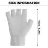 Knitted Fingerless Gloves for Women & Men - Warm Winter Gloves with Finger Holes for Cold Weather - Light Grey view 2