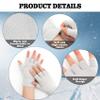 Knitted Fingerless Gloves for Women & Men - Warm Winter Gloves with Finger Holes for Cold Weather - Light Grey view 3