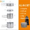 BeGrit Backpacking Camping Cookware Mini Picnic Camping Cooking Mess Kit with Pot and Pan Set for Hiking 4pcs Set view 2