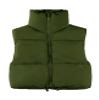 UANEO Cropped Puffer Vest Women Zip Up Stand Collar Sleeveless Padded Crop Puffy Vests (ArmyGreen-S) view 1