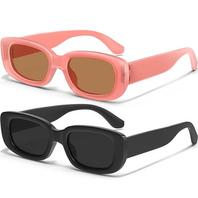 AWGSEE Retro Rectangle Kids Sunglasses 90s Vintage Fashion Narrow Square Frame Glasses Shades for Girls Boys UV Protection