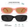 AWGSEE Retro Rectangle Kids Sunglasses 90s Vintage Fashion Narrow Square Frame Glasses Shades for Girls Boys UV Protection view 2