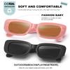 AWGSEE Retro Rectangle Kids Sunglasses 90s Vintage Fashion Narrow Square Frame Glasses Shades for Girls Boys UV Protection view 4