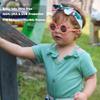 Bouryo Flexible Baby Polarized Flower Sunglasses with Strap Bendable Frame for Infant Boys Girls Ages 0-24 Months (A1 Matte White/Purple Red Mirror) view 2
