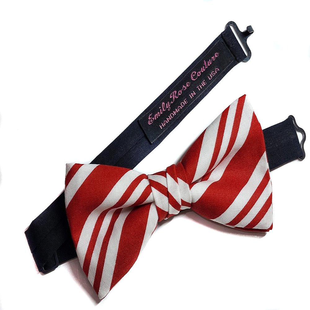 EmilyRose Couture Christmas Bowties-newborn to Adults (Peppermint, Large-12 Year Olds or Older)