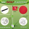 Lewtemi 3 Pcs Golf Flagstick Mini, Putting Green Flag for Yard, All 3 Feet, Detachable Golf Hole Cup, Portable 2 Section Fiberglass Sticks and Flag for Driving Range Backyard Gifts Idea view 2