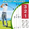 Lewtemi 3 Pcs Golf Flagstick Mini, Putting Green Flag for Yard, All 3 Feet, Detachable Golf Hole Cup, Portable 2 Section Fiberglass Sticks and Flag for Driving Range Backyard Gifts Idea view 3